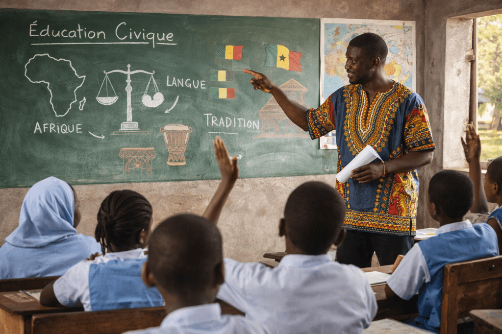 Leçon d'éducation civique en Afrique